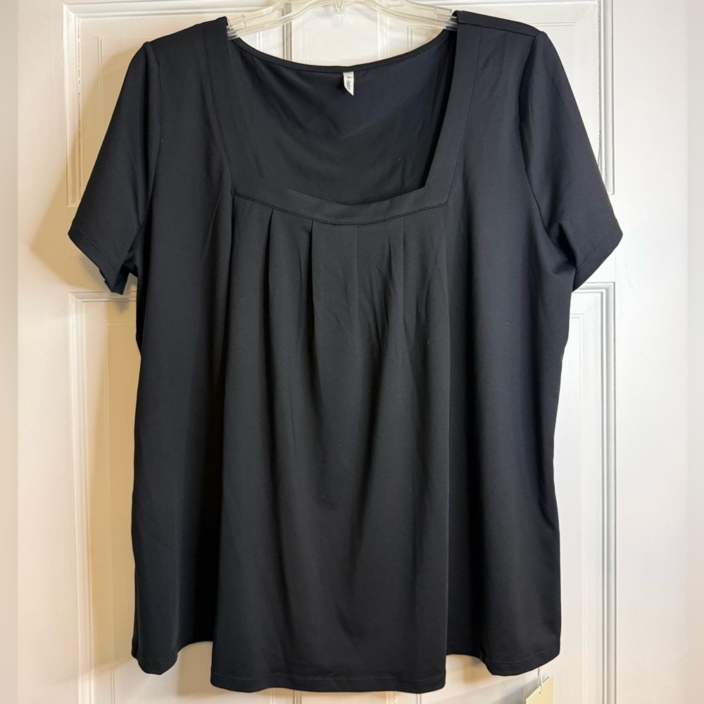 HALARA Square Neck Short Sleeve Casual Top